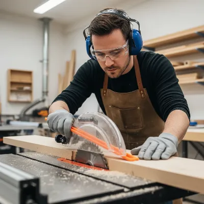 Essential table saw safety practices, including PPE and proper technique.